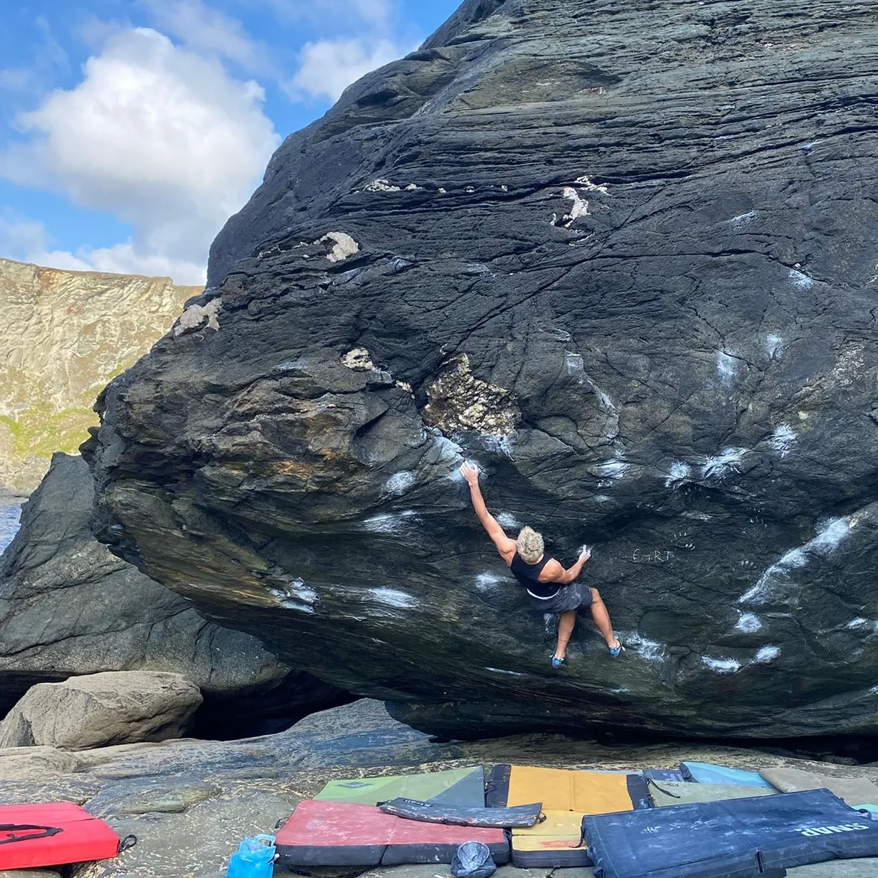 Ben Sandison climbing